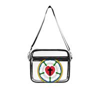 The Luther Rose Women's Clear Crossbody Bag Fashion Purses Small Shoulder Handbags, Stadium Approved