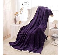 The Lux Brand Sherpa Fleece Throw Blanket Fluffy Microfiber Solid Blankets for Bed and Couch, Perfect for a cozy Night in or to Keep your Child warm. 3 Sizes to choose from, (Purple, 150x200cm)