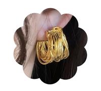 The Luxurious 14K Gold-Plated Textured Earrings, With Their Luxurious Sparkle, Retro Inspiration, Bold Design And Complex Layering, Are An Amazing Choice For Women's Jewelry Collection, Universal Size