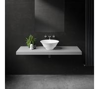 The Luxury Bath Company Chamberlain Stone Counter Top Basin 460 - Matt White