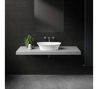 The Luxury Bath Company Davenport Stone Counter Top Oval Basin 600 - Matt White