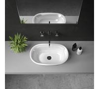 The Luxury Bath Company Larkin Stone Inset Basin 560 - Gloss White