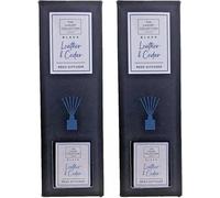 The Luxury Collection London Reed Diffuser Set - Leather & Cedar 2 x 100ml, Long-Lasting Aromatherapy Fragrance for Home Office & Living Room Elegant Scented Oil