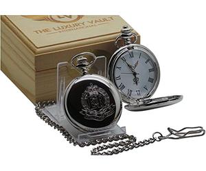 The Luxury Vault Royal Military Police Crested Silver Pocket Watch Gift for Officer British Army