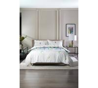 The Lyndon Company Bamboo Leaves Digitally Printed 100% Cotton Duvet Cover Set In White White Double
