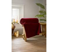 The Lyndon Company Coco Luxury Extra Large Thick Warm Supersoft Cozy Throw 140X180Cm In Burgundy Burgundy 140cm x 180cm