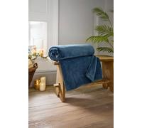 The Lyndon Company Coco Luxury Extra Large Thick Warm Supersoft Cozy Throw 140X180Cm In Navy Navy 140cm x 180cm