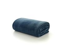 The Lyndon Company Coco Touch Fleece Throw Blanket 180x140cm - Navy Ultra Soft 500gsm Plush Microfibre, Reversible & Cosy Sofa Bed Blanket, Machine Washable, Tumble Dry, Designed in Britain