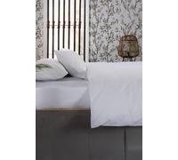 The Lyndon Company Hadrian’S Wall White Fitted Sheet - 230Tc Cotton Sateen - 38Cm Deep White King