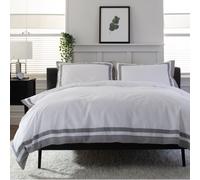 The Lyndon Company Hotel California Duvet Cover Set - SINGLE, WHITE/GREY