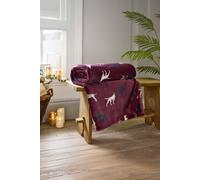The Lyndon Company Hounds Printed Soft 140 x 180cm Burgundy Throw - Plush Decorative Blanket | Deyongs 1846 | Size: 140 cm x 180 cm The Lyndon Company Burgundy 140 cm x 180 cm