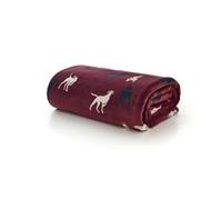 The Lyndon Company Hounds Throw Blanket Burgundy 140x180cm Soft 100% Polyester Fleece Sofa & Bed Throw Warm Cosy Autumn/Winter Home Decor Designed and developed in Great Britain