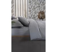 The Lyndon Company Luxury 200 Thread Count 100% Cotton Fitted Sheets in Silver | Size: Double Fitted The Lyndon Company Silver Double Fitted