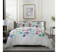 The Lyndon Company Northill Floral Duvet Cover Set - 100% Cotton, Digitally Printed with 180TC and Piped Edge - Botanical Garden Design - Includes Pillowcases - Single to Super King Sizes [Su]