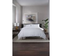 The Lyndon Company On The Line Stripe 100% Cotton Tufted Supersoft Duvet Cover Set | Deyongs 1846 In White White Double