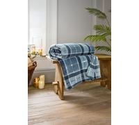 The Lyndon Company Pheasant Check Throw Navy - 140 x 180cm Plush Blanket | Deyongs 1846 | Size: 140 cm x 180 cm The Lyndon Company Navy 140 cm x 180 cm