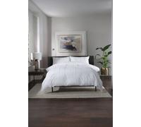 The Lyndon Company Square Up Grid 100% Cotton Tufted Supersoft Duvet Cover Set | Deyongs 1846 In White White Double