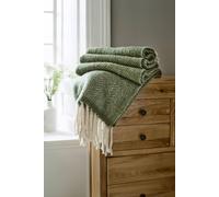 The Lyndon Company Supersoft Moorland 100% Brushed Wool Jacquard Throw Blanket - Luxurious Wool, Ultra Soft & Cozy, Classic Pattern, Perfect for Sofa & Bed - Natural, Green & Burnt Orange [GREEN]