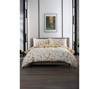 The Lyndon Company Tanchozuru Nature-Inspired Double Gauze 100% Cotton Bedding Set In Yellow Yellow Super King