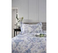 The Lyndon Company Toile De Jouy Luxurious 200 Thread Count Oxford Pillowcase Pair In Blue Blue