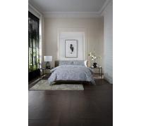 The Lyndon Company Tulle 100% Cotton Grey Duvet Cover Set Extra Soft Stone-Effect Bedding With Piped Edge