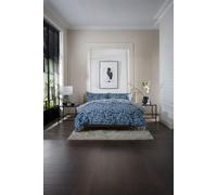 The Lyndon Company Tulle 100% Cotton Navy Duvet Cover Set Extra Soft Stone-Effect Bedding With Piped Edge
