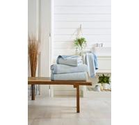 The Lyndon Company Willow Weave Stripe Towel In Luxurious 550gsm Pure Cotton in Blue The Lyndon Company Blue