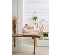 The Lyndon Company Willow Weave Stripe Towel In Luxurious 550Gsm Pure Cotton In Pink Pink