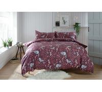 The Lyndon Company Woodland Toadstool 200 Thread Brushed Count Cotton Rich Reversible Duvet Cover Set Pulm/gray