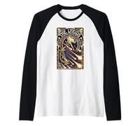 The Lyrids Meteor Shower Art Nouveau Harp Goddess Raglan Baseball Tee