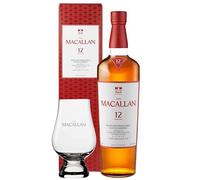 The Macallan 12 Year Old Sherry Oak Cask - Speyside Single Malt Scotch Whisky - Branded Macallan Glencairn Glass