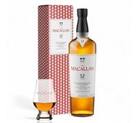 The Macallan 12 Years Old Double Cask & Glass | Scotch | Highland | Single Malt Whisky | Toffee, Orange Peel and Spice | European and American Oak Sherry Seasoned Casks 70 cl