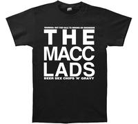 The Macc Lads Beer Sex Chips 'N' Gravy Album Cover Men T-Shirt Black