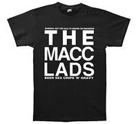 The Macc Lads Beer Sex Chips 'N' Gravy Album Cover Men T-Shirt XL Black