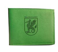 The MacGillyCuddy Irish Family Crest Coat of Arms Green Pu Leather Wallet Personalised Laser Engraved Bifold