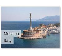 The Madonna Della Lettera Statue at The Entrance to The Harbour of Messina, Sicily, Italy, Fridge Magnet