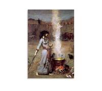 The Magic Circle 1886 By John William Waterhouse Artists Works Printed Posters Canvas Wall Art Scroll Picture Print Living Room Walls Decor Homes 12x18inch(30x45cm)