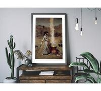 The Magic Circle by Jon William Waterhouse. A3 A4 Art Print Witches Broomstick. Sexy Occult Witchcraft Magic Subject. Naked erotic witch (A3)