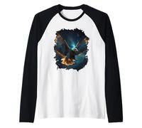 The Magic Eagle in the Starry Hight Sky Raglan Baseball Tee