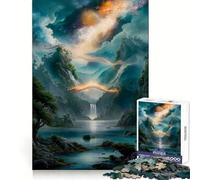 The Magic Lake Jigsaw Puzzles 1000 Pieces for Adults Memory Boost Warm Time Image Assembly Fine Art Piece (50x75cm)