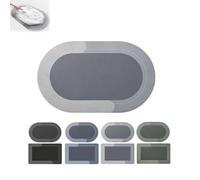The Magic Mat Blank Version,Modernized Magic Mat Bathroom,Absorbent Non Slip Quick Dry Bath Mat Rug (Gray Oval)