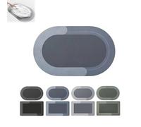 The Magic Mat Blank Version,Modernized Magic Mat Bathroom,Absorbent Non Slip Quick Dry Bath Mat Rug (Blue Oval)