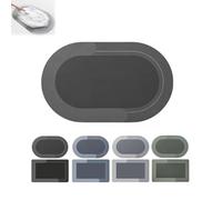 The Magic Mat Blank Version,Modernized Magic Mat Bathroom,Absorbent Non Slip Quick Dry Bath Mat Rug (Dark Gray Oval)