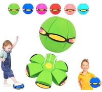 The Magic Metaball, Children's Bouncing Ball Magic Meta Ball, Magic Flying Saucer, Parent-Child Interaction with 6 Light, Dual Form Freely Switchable, Suitable for Indoor & Outdoor Use (Green)
