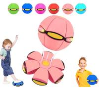 The Magic Metaball, Children's Bouncing Ball Magic Meta Ball, Magic Flying Saucer, Parent-Child Interaction with 6 Light, Dual Form Freely Switchable, Suitable for Indoor & Outdoor Use (Light Pink)