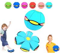 The Magic Metaball, Children's Bouncing Ball Magic Meta Ball, Magic Flying Saucer, Parent-Child Interaction with 6 Light, Dual Form Freely Switchable, Suitable for Indoor & Outdoor Use (Light Blue)