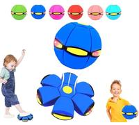The Magic Metaball, Children's Bouncing Ball Magic Meta Ball, Magic Flying Saucer, Parent-Child Interaction with 6 Light, Dual Form Freely Switchable, Suitable for Indoor & Outdoor Use (Blue)