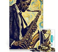 The Magic of Jazz Jigsaw Puzzles for Adults 1000 Piece Memory Boost Cozy Time Pattern Assembly Santa Wish List (50x75cm)