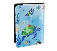 The Magic of The Ocean Printed Passport Holder,Travel Pu Leather Passport Cover Case Organiser for Men Women,6.5 Inch