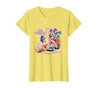 The Magic Roundabout Ermintrude & Dougal Hello Handsome T-Shirt, Women, Lemon Yellow, Large